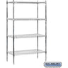36-inch Wide Stationary Wire Shelving - 74-inch High - 18-inch Deep - Chrome by Salsbury – Default Title by Salsbury