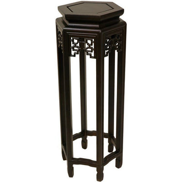 36" Rosewood Hexagon Plant Stand by East-West Furnishings