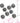 3D Nail Art Designs - Dark Silver Dome / Pack of 50 Pieces