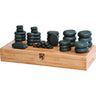 45-Piece Hot Stone Set in Bamboo Storage Case PLUS Cool Stones by Custom Craftworks