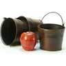 5" Round Rustic Dark Painted Handle Pail / Case of 20 Pails