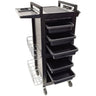 5-Tray Lockable Solid Metal Salon Trolley With Station Mat by Celebrity