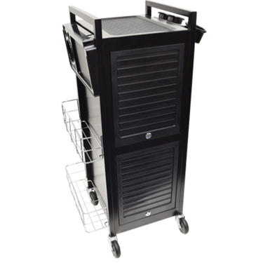 5-Tray Lockable Solid Metal Salon Trolley With Station Mat by Celebrity