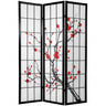 6 ft. Tall Cherry Blossom Shoji Screen - Black / 3 Panels - Size - 42"W x 70"H (folded, as shown) by East-West Furnishings