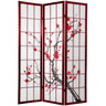 6 ft. Tall Cherry Blossom Shoji Screen - Rosewood / 3 Panels - Size - 42"W x 71"H (folded, as shown) by East-West Furnishings