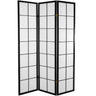 6 ft. Tall Japanese Shoji Room Divider - Black / 3 Panels by East-West Furnishings