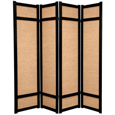 6 ft. Tall Jute Shoji Screen - Natural, Honey, Rosewood or Black / 3 Panels, 4 Panels, 5 Panels or 6 Panels by East-West Furnishings