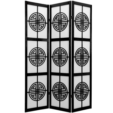 6 ft. Tall Long Life Shoji Screen Room Divider - Natural, Rosewood or Black / 3 Panels, 4 Panels, 5 Panels or 6 Panels by East-West Furnishings