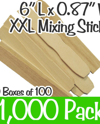 6&quot; Long XXL Mixing Sticks / 1,000 Count - 10 Boxes of 100 Count by Xen Stix