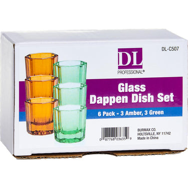 6-Pack Glass Dappen Dishes for Acrylic & Nail Art by DL Pro