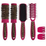 6 Piece Pink Leopard Brush Kit by Scalpmaster