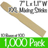 7" Long XXL Mixing Sticks / 1,000 Count - 10 Boxes of 100 Count by Xen Stix