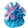 7" Reversible Satin Pouches With Cord Drawstrings / Country Blue + Light Pink / Case of 72