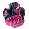 7" Reversible Satin Pouches With Cord Drawstrings / Pink + Gray / Case of 72
