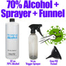 70% Alcohol 32 oz. + 16 oz. Trigger Sprayer + Easy Fill Funnel Bundle