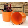8-1/2" Orange Pail Wooden Handle / Case of 10 Pails