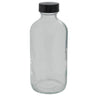 8 oz. Clear Boston Round Glass Bottles - 5.5"High x 2.125"Diameter / Case of 96 by DL Pro