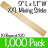 9" Long XXL Mixing Sticks / 1,000 Count - 10 Boxes of 100 Count by Xen Stix