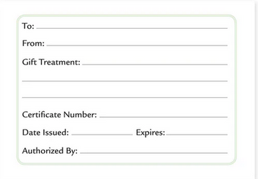 Gift Certificate / Ahhh / 25 Count
