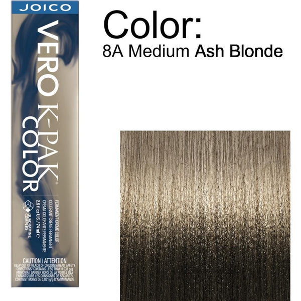 Joico Vero K-PAK Permanent Creme Color - 8A Medium Ash Blonde
