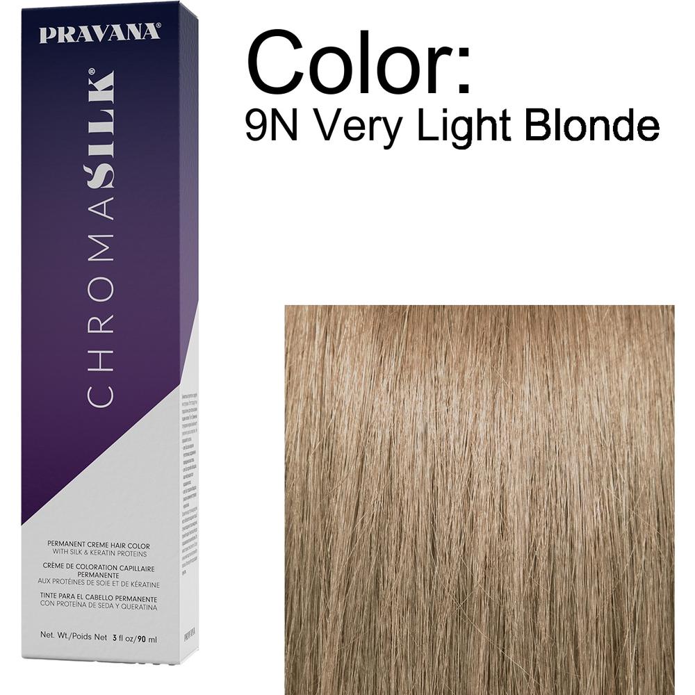 Color 9n Extensions PRAVANA ChromaSilk Permanent Creme Hair Color - 9N Very Light Blonde ...