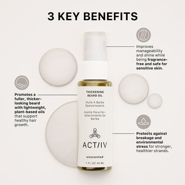ACTIIV Growth Thickening Beard Oil - Unscented / 1 oz.