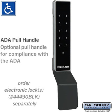 ADA Pull Handle - for Premier Electronic Locks by Salsbury – Black by Salsbury (view 2)