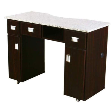 Adelle Manicure Table - Full Marble Top by Deco Salon Furniture
