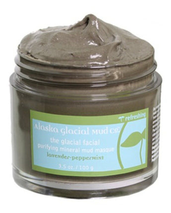 Alaska Glacial Facial Purifying Mineral Mud Masque - Refreshing Lavender & Peppermint - 100% Natural / Retail Size - 3.5 oz. / Case of 4 by Alaska Glacial Mud Co.