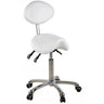 Aleta Saddle Shaped Stool with Backrest by Silver Spa
