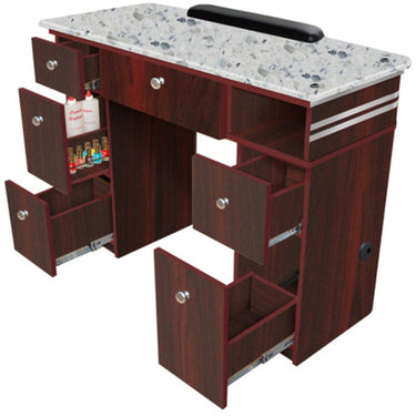 Alivia Single Manicure Table with Marble Top by HANS Equipment