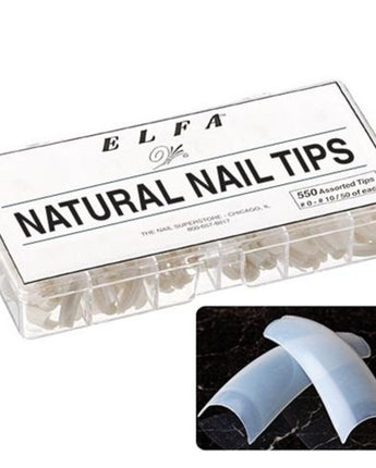 All Size Natural Nail Tips / Box of 550 by Elfa