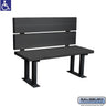 Aluminum ADA Locker Bench with back support - 42-inch Wide by Salsbury – Black by Salsbury