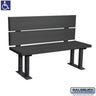 Aluminum ADA Locker Bench with back support - 48-inch Wide by Salsbury – Black by Salsbury