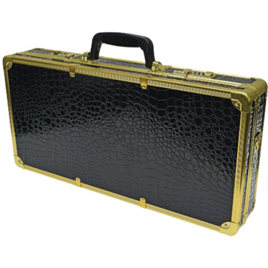 Aluminum Barber Tool Case With Gold Trim / 11"H x 22"W x 4"D by Scalpmaster