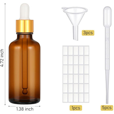 Amber 2 oz. Glass Dropper Bottles for Spa & Salon / Case of 50