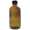 Amber Boston Round Glass Bottle - 8 oz. / Case of 96 by DL Pro