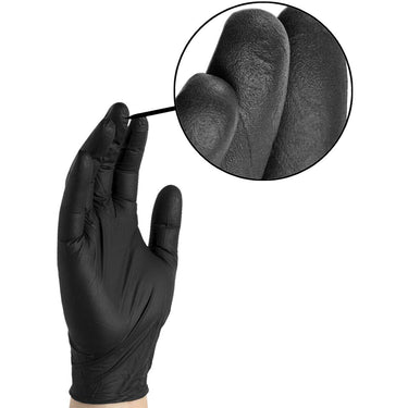 Ammex BX3 Black Nitrile Industrial Latex-Free PF Disposable Gloves | 3 mil Thick | Sizes S-XXL | 100 Gloves/Box; 10 Boxes/Case = Case of 1,000 by Ammex