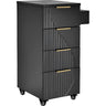 Anais Salon Trolley / 4 Storage Drawers Plus Tool Holder on Wheels for Salon Versability / Black by Deco Salon Furniture