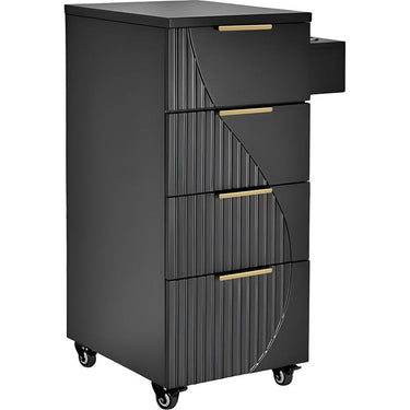 Anais Salon Trolley / 4 Storage Drawers Plus Tool Holder on Wheels for Salon Versability / White by Deco Salon Furniture