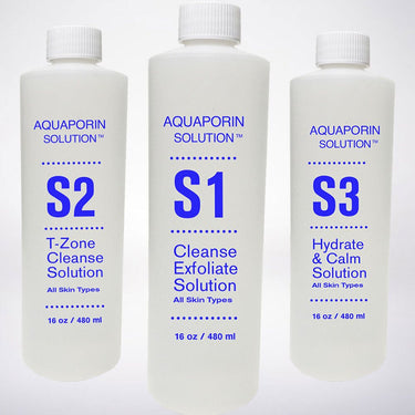 Aquaporin Liquid Facial Solutions - For Use in Liquid Facial Systems / Choose from Aquafoliation (S1), Aqua-T-Zone (S2) and Aquafusion (S3) by Sybaritic