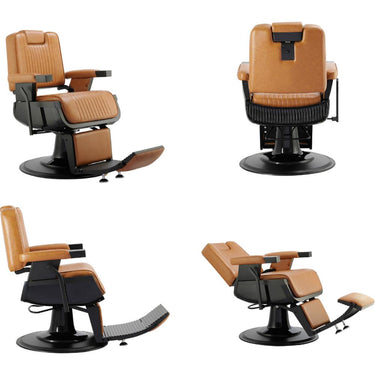 Archer Modern Barber Chair / Camel with Matte Black Frame by Hans Equipment