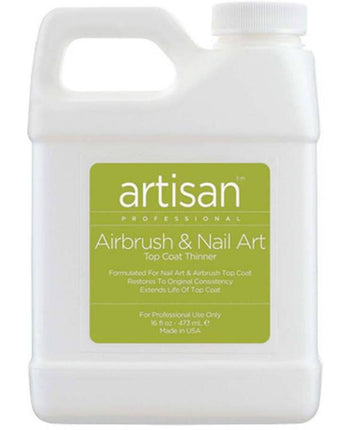 Artisan Airbrush & Nail Art Top Coat Thinner - Quickly Thin Out - Restore - Refill Size - 16 oz (473 mL.)