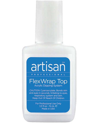 Artisan FlexWrap Finish Resin - Strong Adhesive but Gentle On Natural Nails - 0.5 oz. (14.79 mL.)