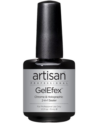 Artisan GelEfex Chrome & Holographic 2-in-1 Top & Base Coat - Seals & Intensifies Sparkle Pigments - 0.5 oz (14.79 mL.)