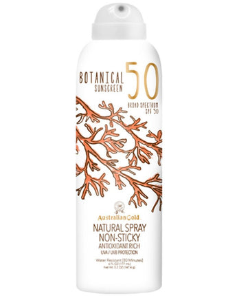 Australian Gold SPF Botanical Continuous Spray Sunscreen - 50 SPF / Sunscreen Natural Spray / Non-Sticky / Antioxidant Rich / UVA-UVB Broad Spectrum Protection / 6 fl. oz. - 177 mL.