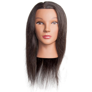 Ava Manikin Head / 100% Human Hair / 20"-22" Hair Length / Level 2 Black Hair by Diane Mannequins
