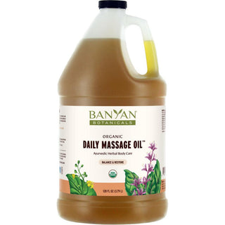 Banyan Botanicals Daily Massage Oil - Ayurvedic Herbal Body Care / 1 Gallon - 128 oz.