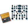Basalt Massage Stones / Deluxe 60 Stones in Wood Storage Box