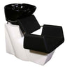 Beatrice Shampoo Chair Station - Black/White/Black by Deco Salon Furniture